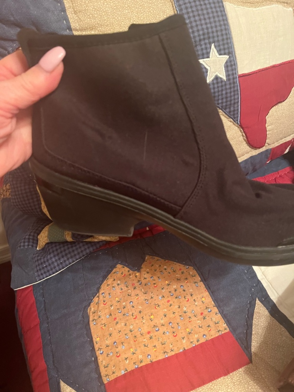 Bzees Black Suede-Look Ankle Bootie